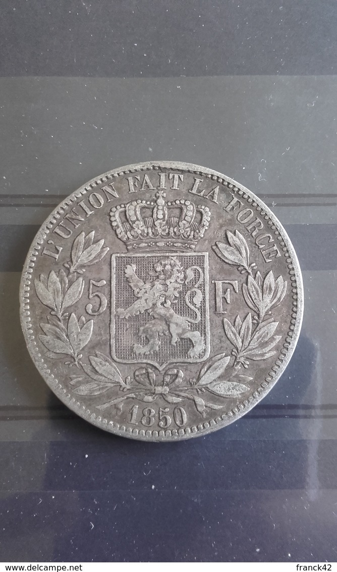 Belgique. 5 Francs. 1850. Leopold Ier - 5 Francs