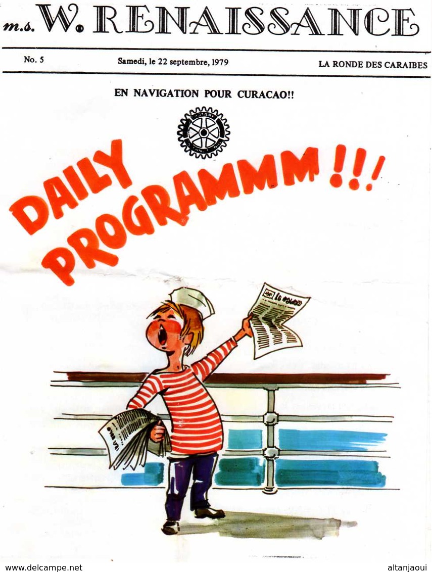 PROGRAMME  Linea C  - D58 - M/s WORLD RENAISSANCE Croisière La Ronde Des Caraibes. 22 Sept. 1979. - Other & Unclassified