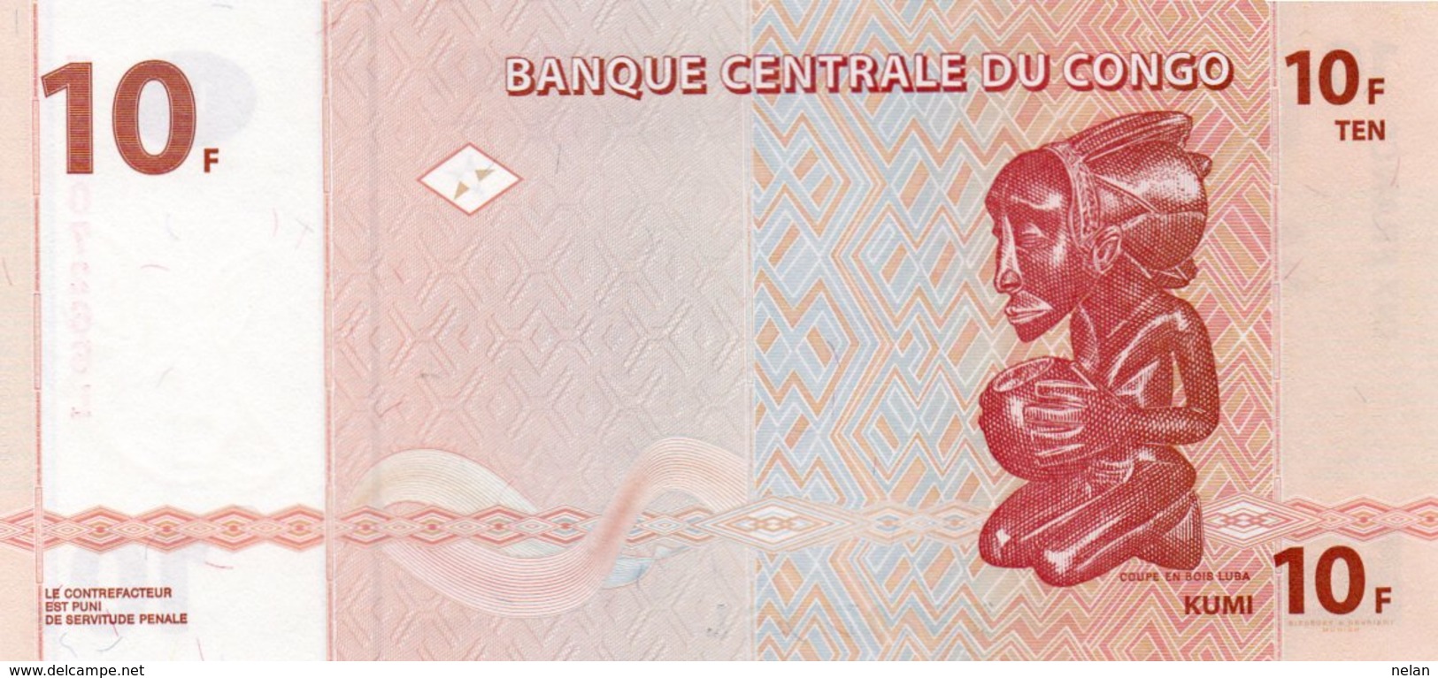 CONGO DEMOCRATIC REPUBLIC 10 FRANCS 2003 P-93a  UNC - République Démocratique Du Congo & Zaïre