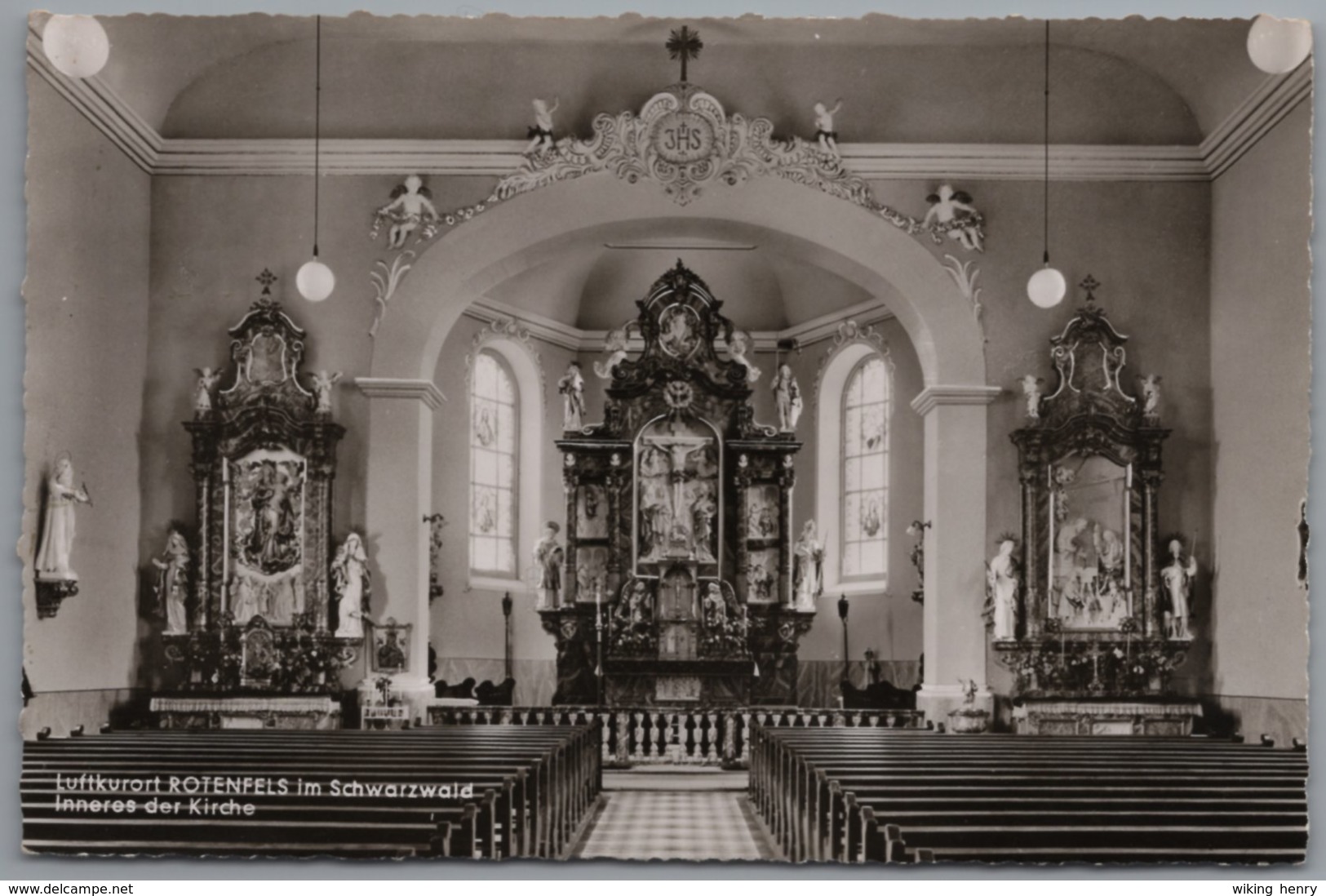 Gaggenau Bad Rotenfels - S/w Inneres Der Kirche - Gaggenau