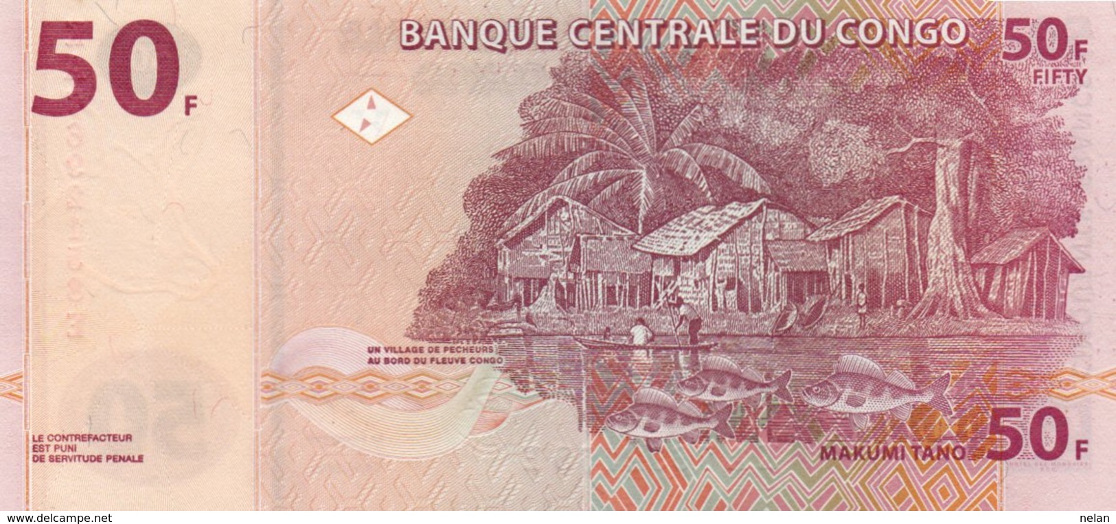 CONGO DEMOCRATIC REPUBLIC 50 FRANCS 2000 P-91A  UNC - République Démocratique Du Congo & Zaïre