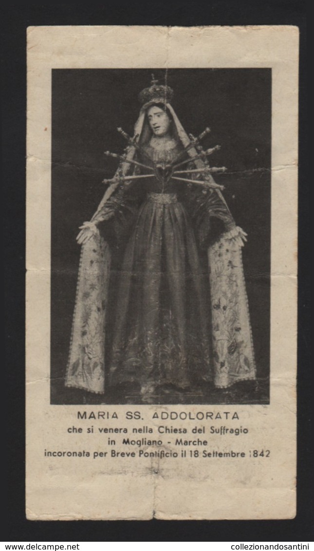 626 Santino Antico Madonna Addolorata Da Mogliano - Macerata - Religione & Esoterismo