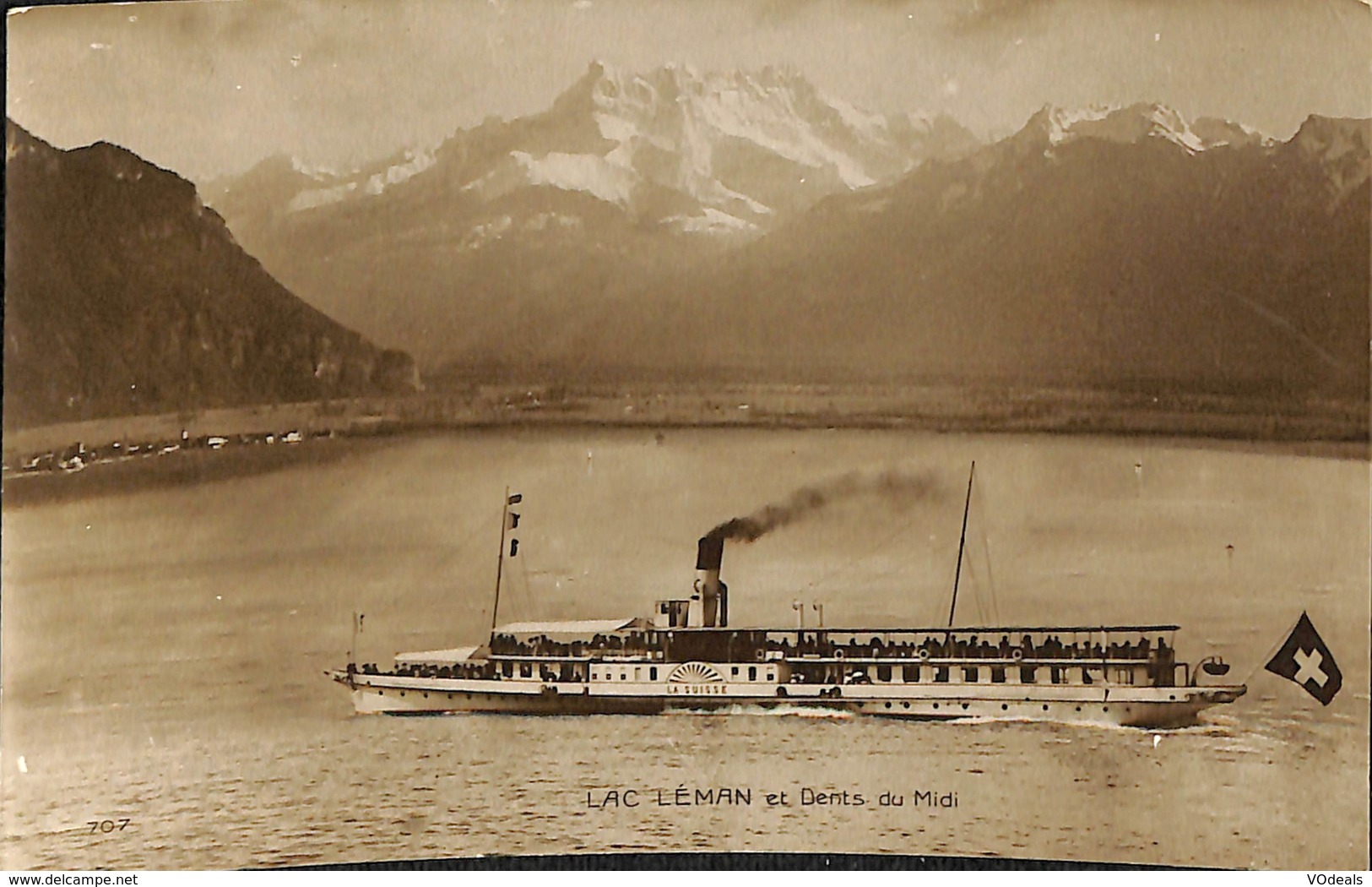 025 423 - CPA - Thèmes - Bateaux - Paquebots - Lac Léman Et Dents Du Midi - Paquebots