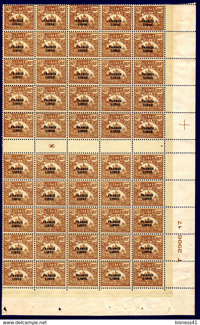 Col17  Colonie Madagascar Taxe N° 20 à 30 Panneaux De 25 + Millesime Neuf XX MNH  Cote : 1800,00€ - Timbres-taxe