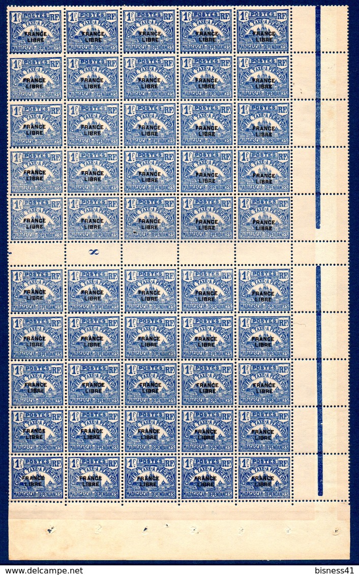 col17  Colonie Madagascar Taxe n° 20 à 30 Panneaux de 25 + Millesime neuf XX MNH  cote : 1800,00€