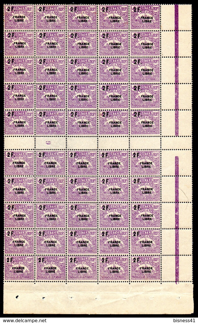 col17  Colonie Madagascar Taxe n° 20 à 30 Panneaux de 25 + Millesime neuf XX MNH  cote : 1800,00€