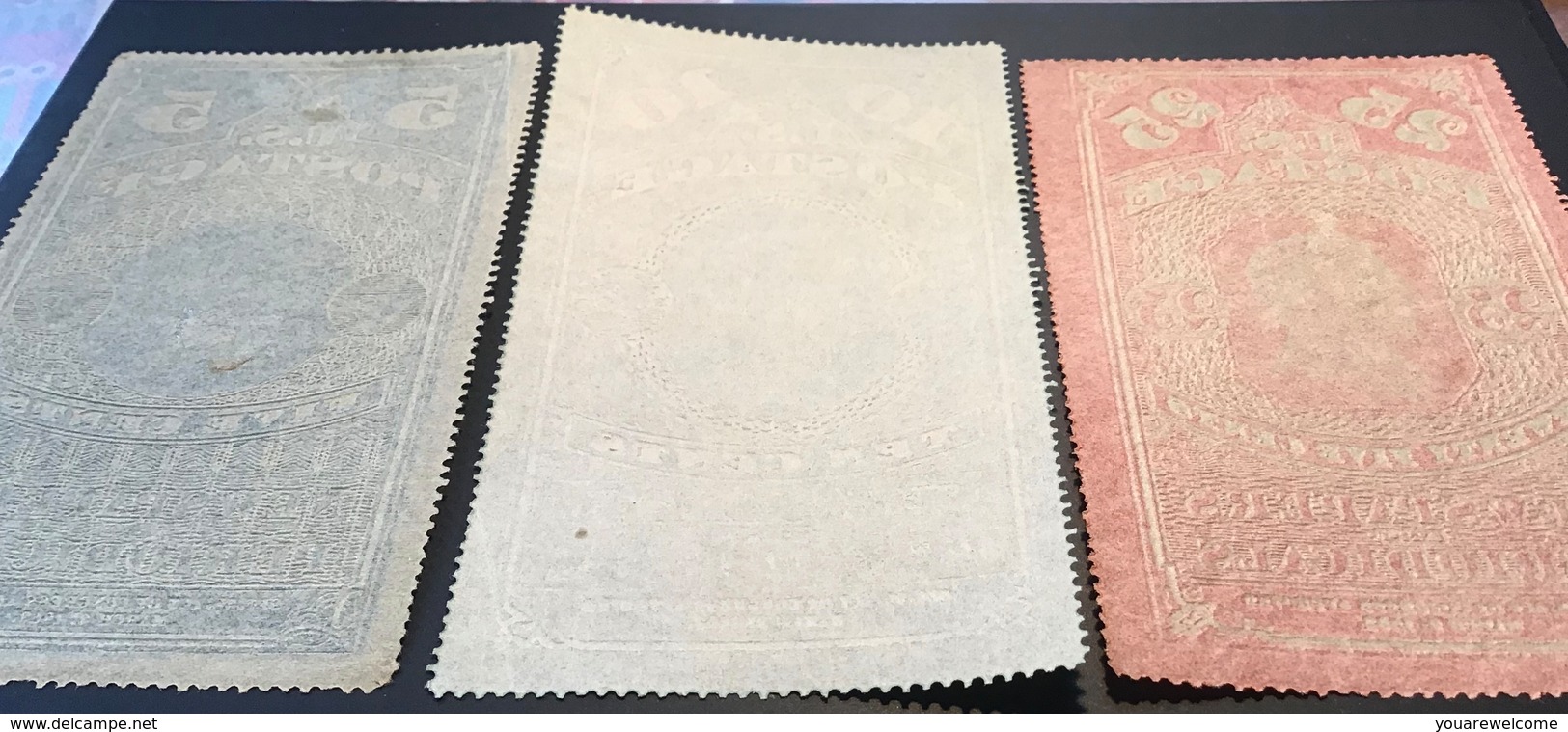 1865 Newspaper And Periodical Stamps 19th C. FORGERY Scott PR 1-3 (*) (US USA FAUX FALSCH Timbres Pour Journaux - Newspaper & Periodical