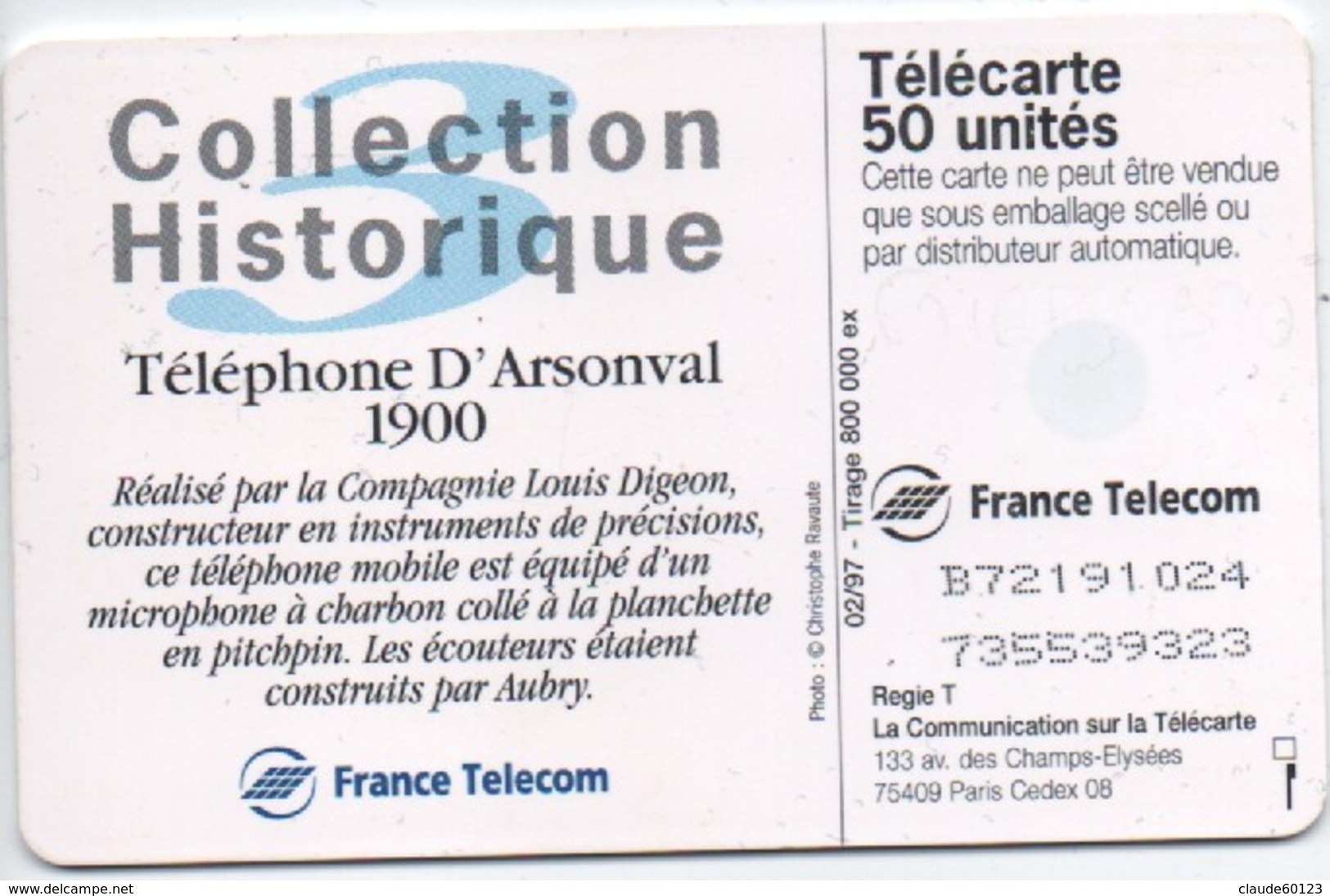 Télécarte Publiques Française Réf F716B Utilisée Cote 4 € ( TBE Voir Les 2 Scans Recto / Verso - ) - 1997