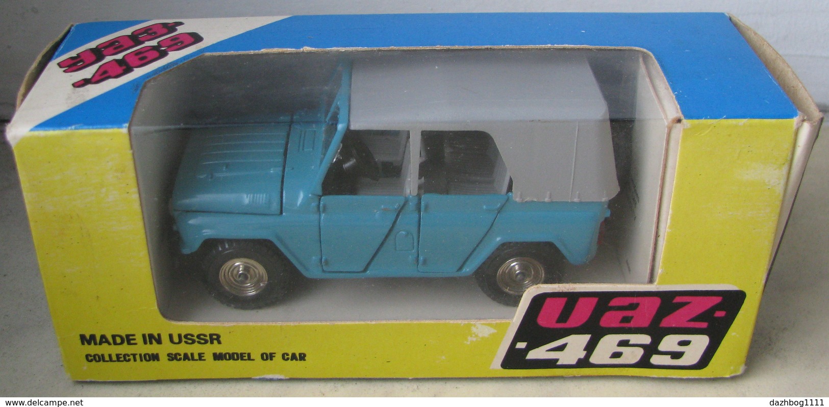 USSR Soviet Russia Model Of Soviet (russian) Car UAZ 469 №A34 Color Of A Sea Wave, Scale 1:43 In Box - Other & Unclassified