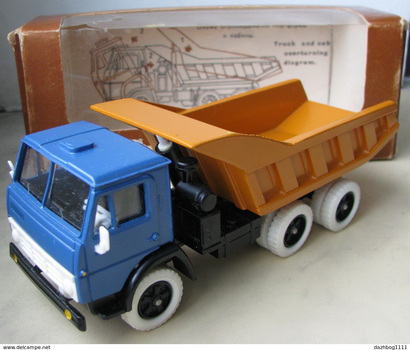 USSR Soviet Russia Model Of Soviet (russian) Car Kamaz 5511 Dump Truck White Tires AREK Elekon, Scale 1:43 In Box Rare - Other & Unclassified