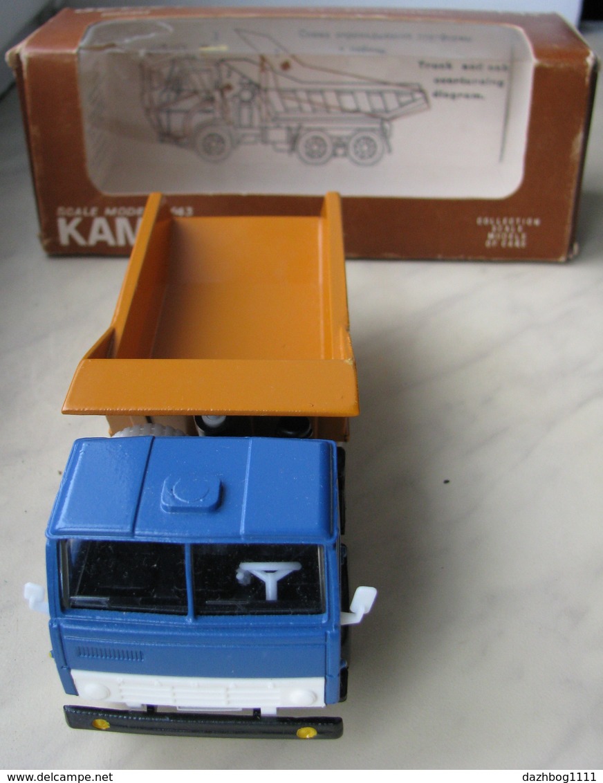 USSR Soviet Russia Model Of Soviet (russian) Car Kamaz 5511 Dump Truck White Tires AREK Elekon, Scale 1:43 In Box Rare - Other & Unclassified