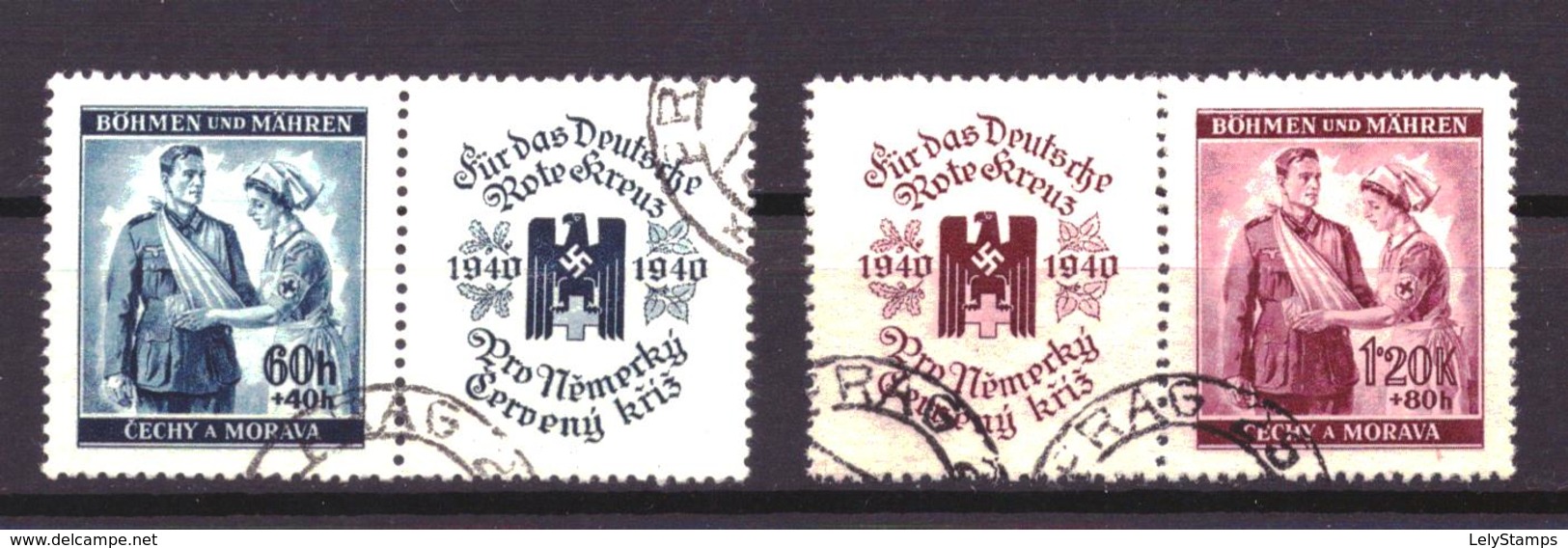 Bohmen Und Mahren 53 & 54 Used (1940) - Bezetting 1938-45