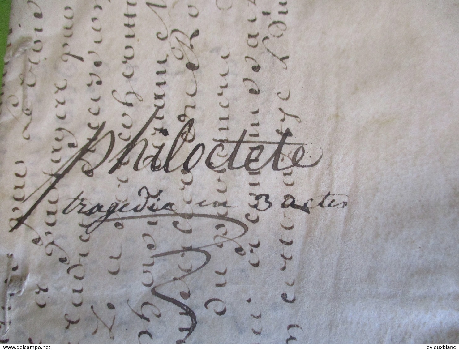 Fascicule Théâtre/"PHILOCTETE"/Tragédie En 3 Actes Et En Vers/ SOPHOCLE/Citoyen La Harpe /An 7    FAT17 - 1701-1800