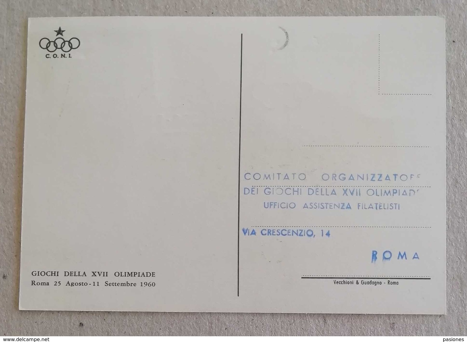 Cartolina Postale "Giornata Olimpica 1959" Timbro Comitato Organizzatore Roma - 29/09/1959 - 1946-60: Storia Postale