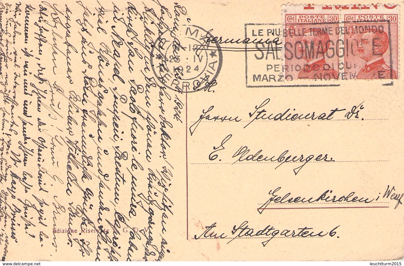 ITALIEN - ANSICHTSKARTE 1924 ROMA-FERROVIA - GELSENKIRCHEN /ak788 - Storia Postale