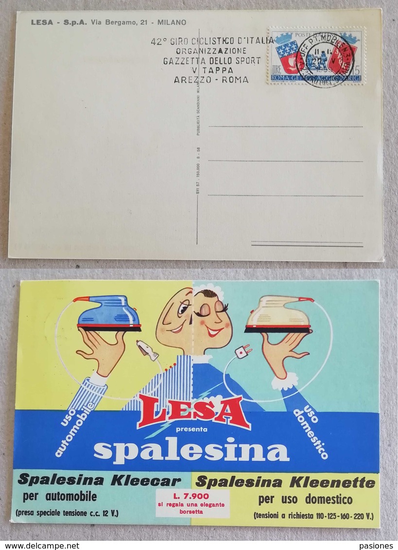 Cartolina Postale Pubblicitaria "Lesa Spa" Milano - 21/05/1959 - 1946-60: Marcophilia