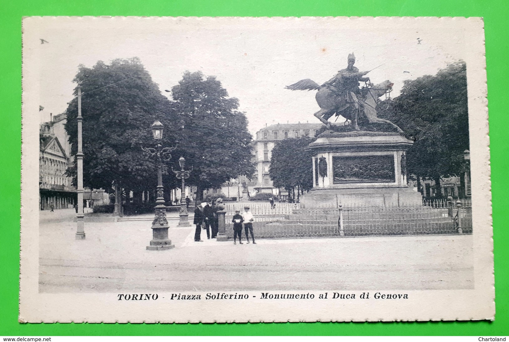 Cartolina - Torino - Piazza Solferino - Monumento Al Duca Di Genova - 1920 Ca. - Altri & Non Classificati