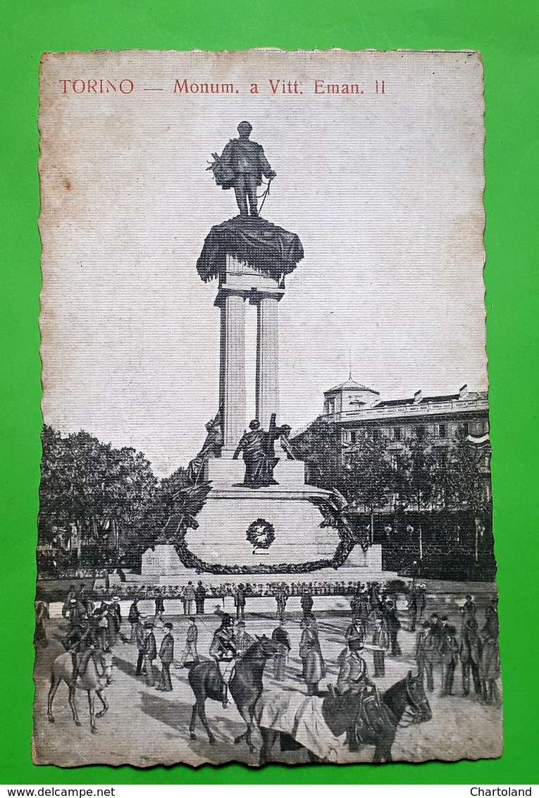 Cartolina - Torino - Monumento A Vittorio Emanuele II - 1920 Ca. - Altri & Non Classificati