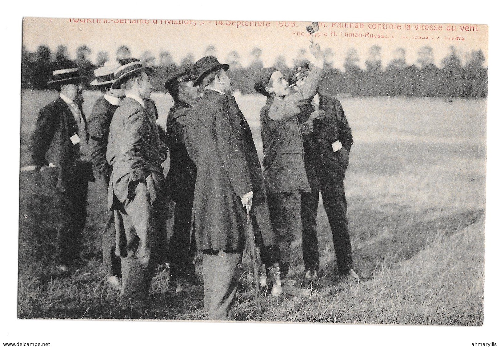 Semaine Aviation De Tournai 5-14 Septembre 1909 Paulhan Contrôle La Vitesse Du Vent Climan Ruyssers Non Circulée - Airmen, Fliers