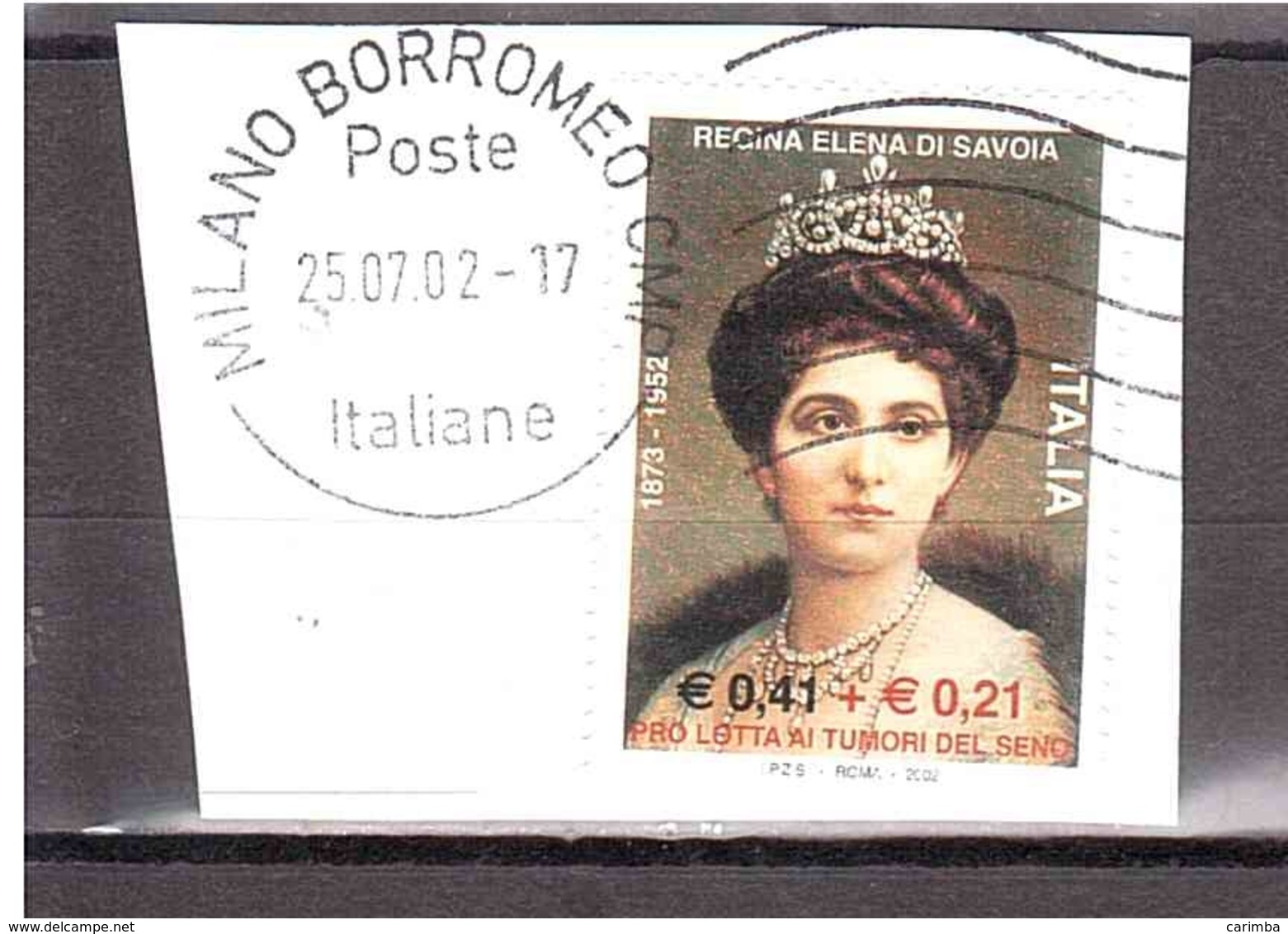 2002 €0,41 + €0,21 REGINA ELENA DI SAVOIA PRO LOTTA TUMORI AL SENO - 2001-10: Usati