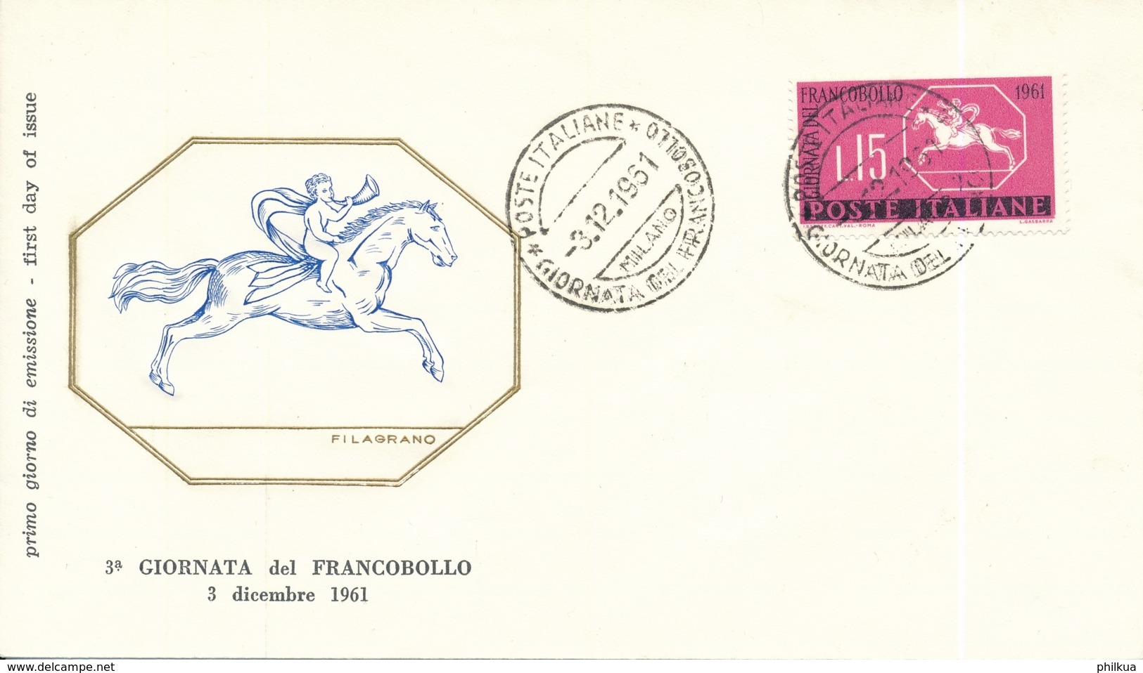 1961 Italien - Tag Der Briefmarke - Giornata Del Francobollo 3.12.1961 - Giornata Del Francobollo