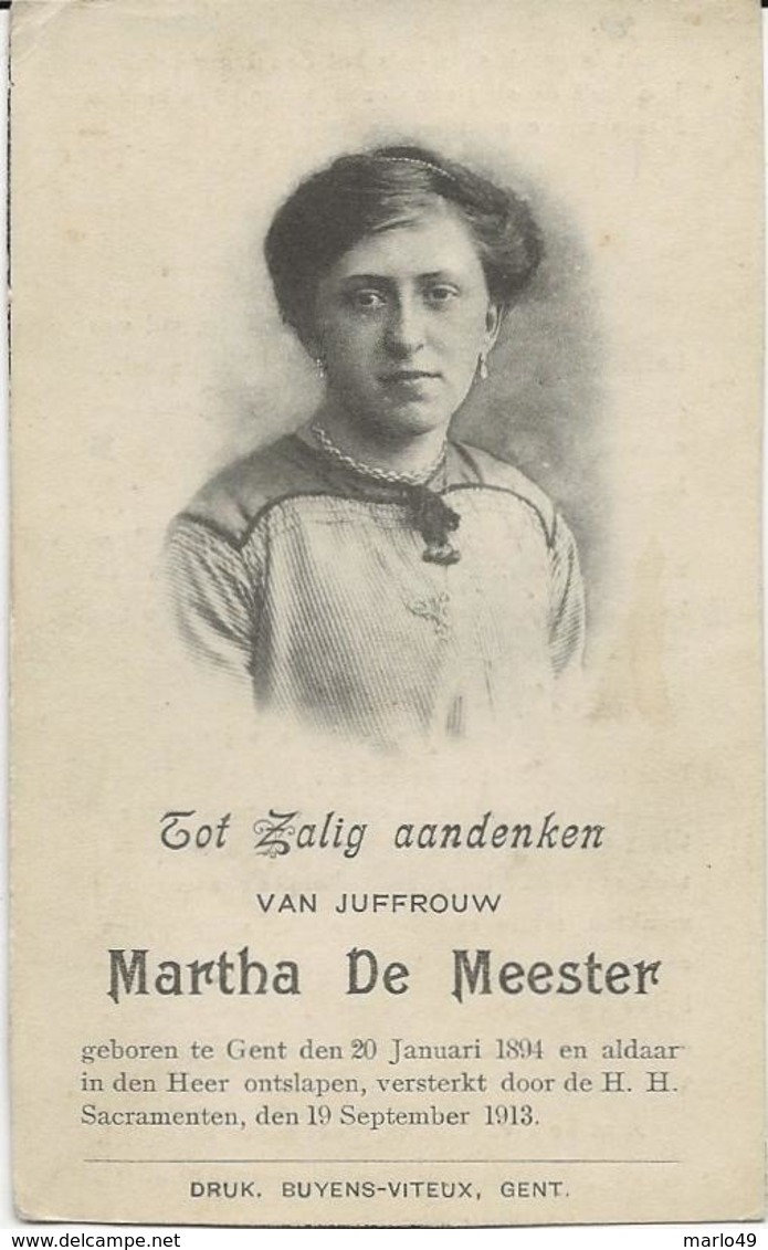 DP. MARTHA DE MEESTER ° GENT 1894- + 1913 - Religion & Esotérisme