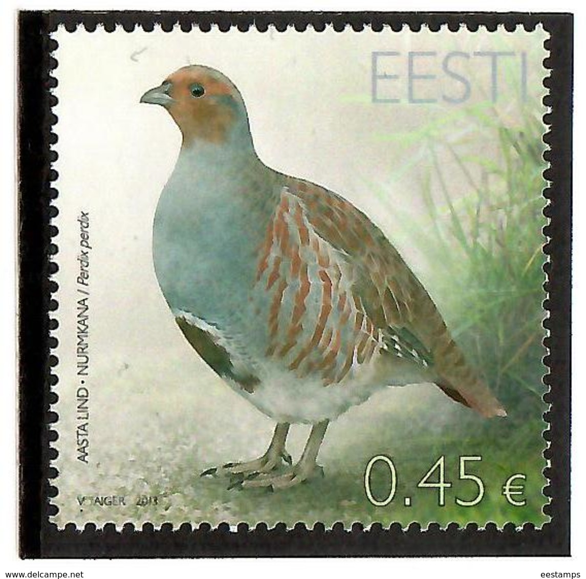 Estonia 2013 .Bird. Partridge. 1v: 0.45.   Michel # 757 - Estland