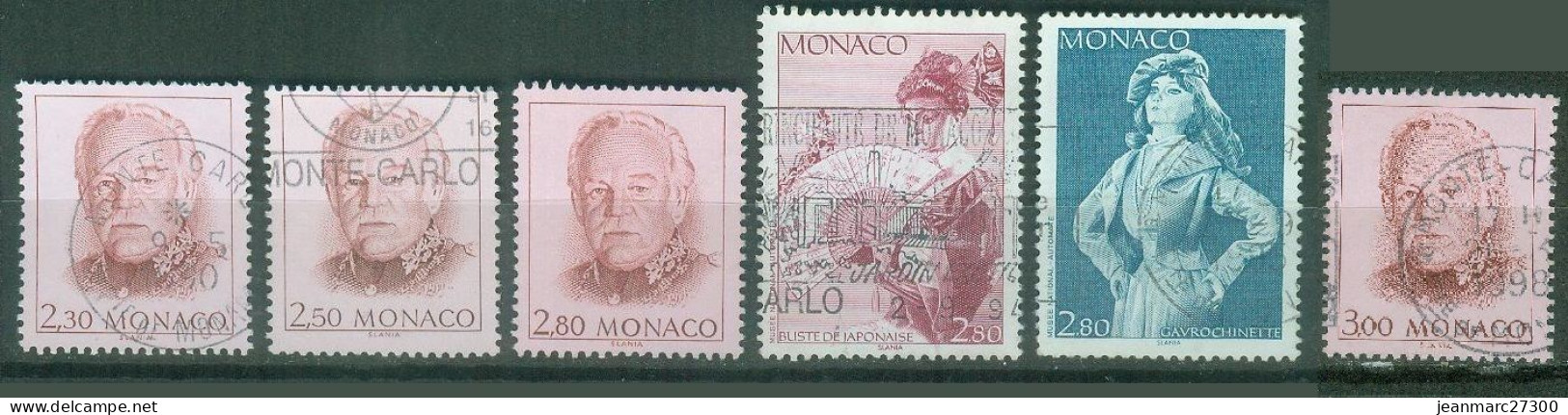 Monaco YT N° 1706 1780 1882 1920 1922 2055 Oblitéré - Usados