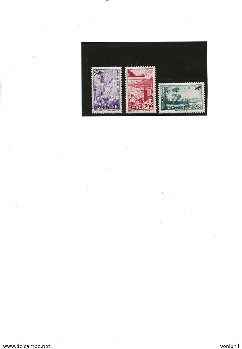MAROC -POSTE AERIENNE N° 100 A 102 NEUF SANS CHARNIERE -ANNEE 1955 -COTE : 21 € - Airmail