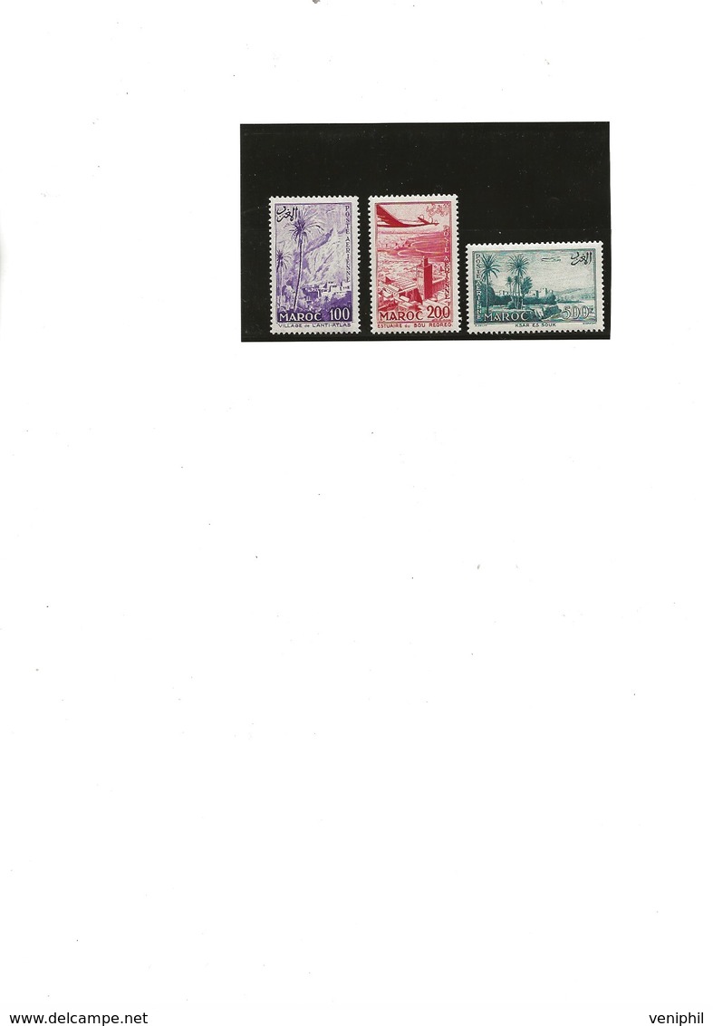 MAROC -POSTE AERIENNE N° 100 A 102 NEUF SANS CHARNIERE -ANNEE 1955 -COTE : 21 € - Aéreo