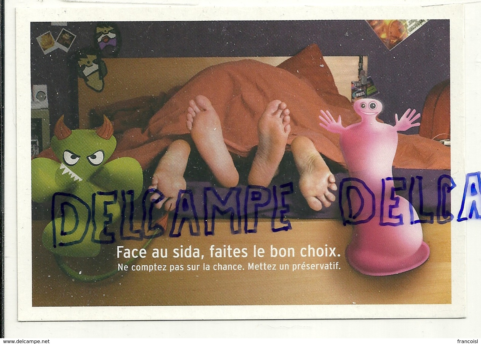 Face Au SIDA. Ne Comptez Pas Sur La Chance. Protégez-vous. Trèfle Ou Capote?. Pieds. Carte Boomerang - Santé