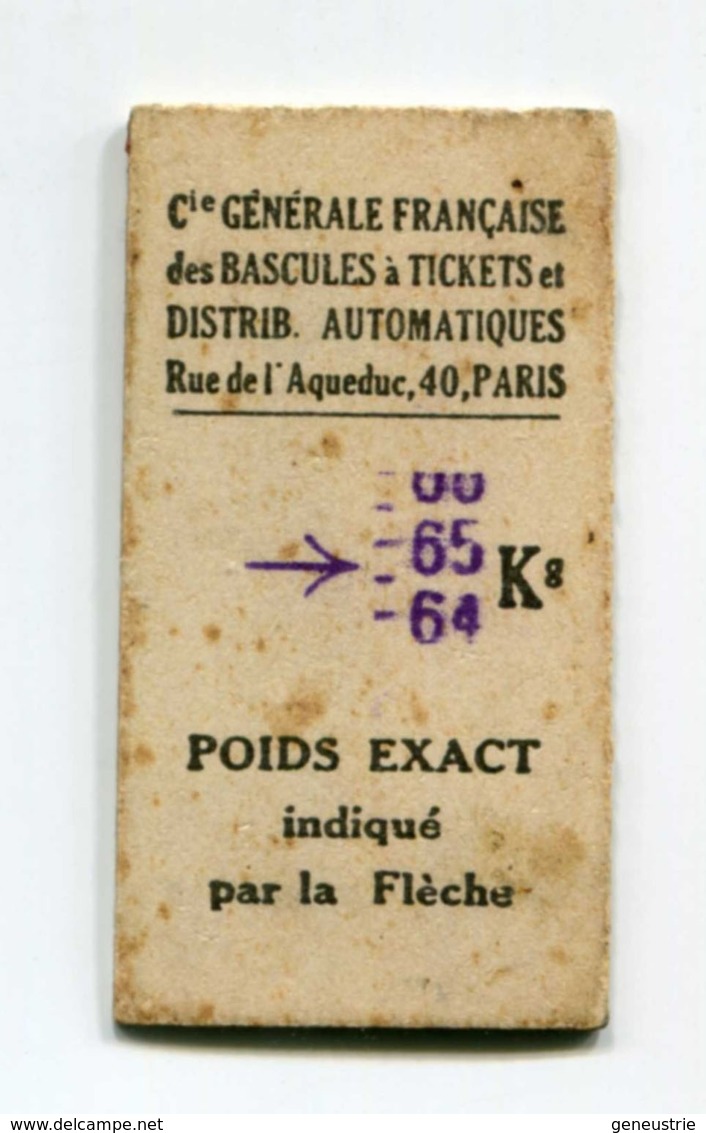 Ticket Billet De Balance De Quai De  Métro - RATP - Chemins De Fer Métropolitain - 1942 - WW2 WWII - Autres & Non Classés