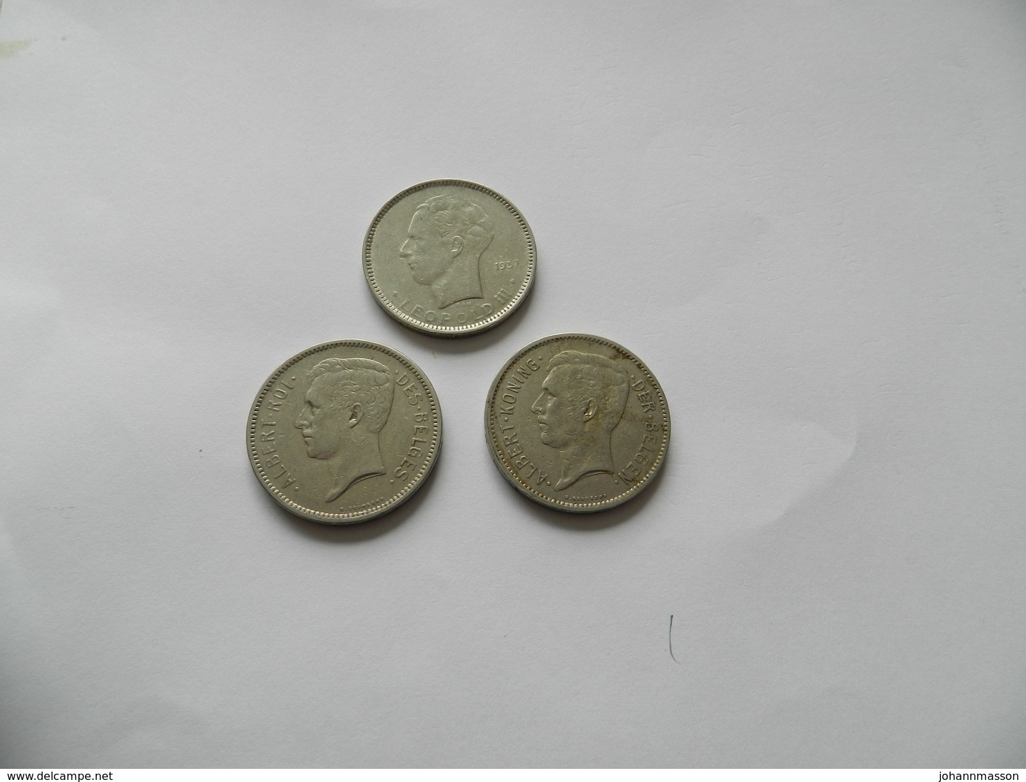 Lot  De  3 Monnaies   -  5 Francs   Belgique 1937   - 1931  5francs -  1931   5  Frank - Autres & Non Classés