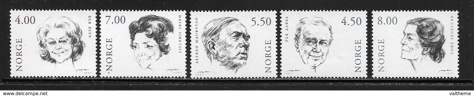 NORVEGE  ( EUNOR - 378 )   2001   N° YVERT ET TELLIER N° 1321/1325   N** - Neufs