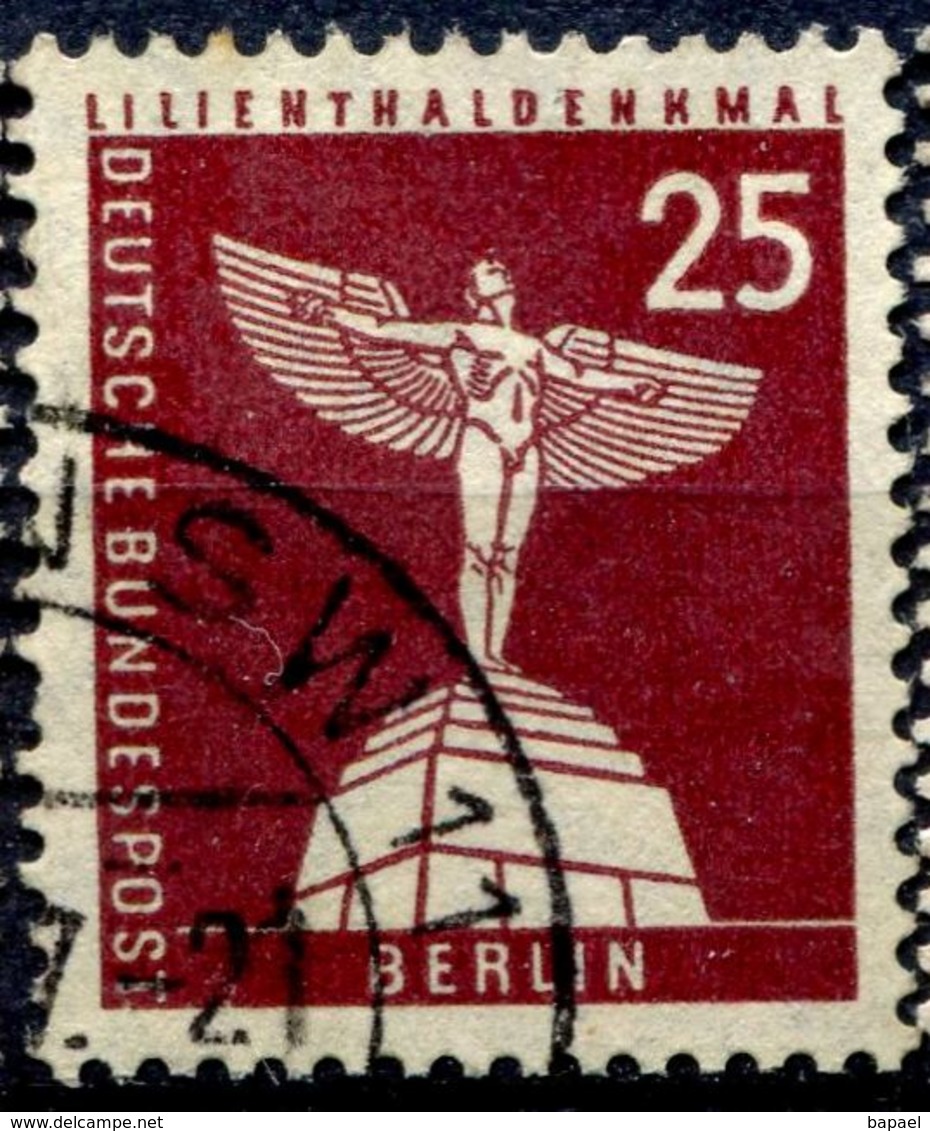 N° Yvert & Tellier 132 - Timbre D'Allemagne (Berlin) (1956-63) - (Oblitéré Avec Charnière) - Monument à Lilienthal (25P) - Oblitérés