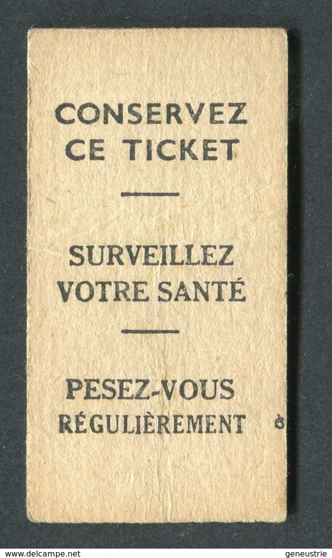 Ticket De Balance De Quai Du Métro Parisien 1947 - RATP - Chemins De Fer Métropolitain - Autres & Non Classés