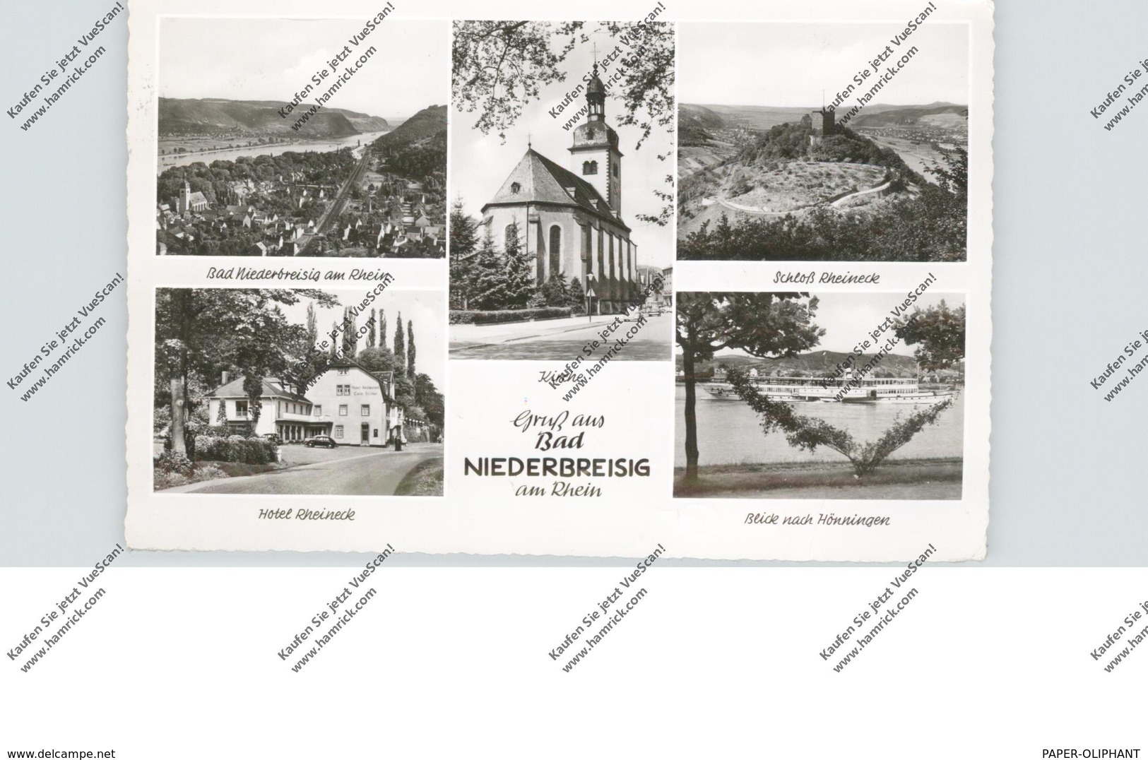 5484 BAD NIEDERBREISIG, Hotel Rheineck, Kirche, Schloß Rheineck, Köln-Düsseldorfer, 1961 - Bad Breisig