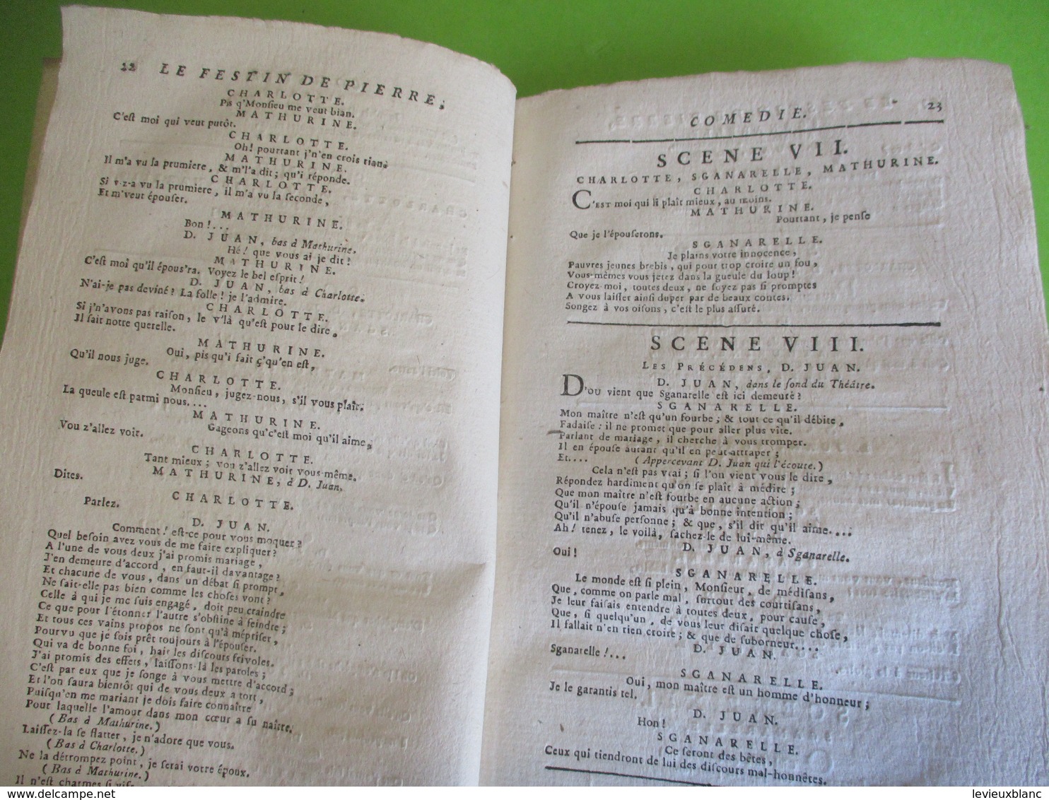 Fascicule Théâtre/DOM JUAN/"Le Festin de Pierre"/Comédie en 5 actes & en vers/Thomas CORNEILLE / Molière/1792   FAT18