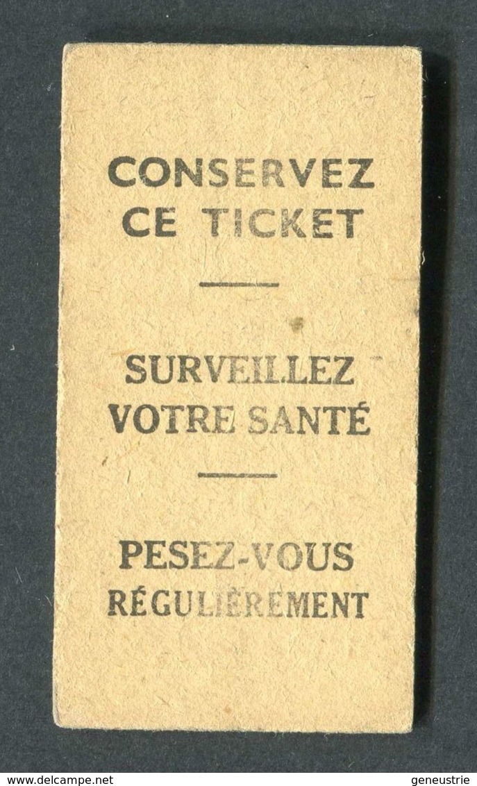 Ticket De Balance De Quai Du Métro Parisien 1947 - RATP - Chemins De Fer Métropolitain De Paris - Autres & Non Classés