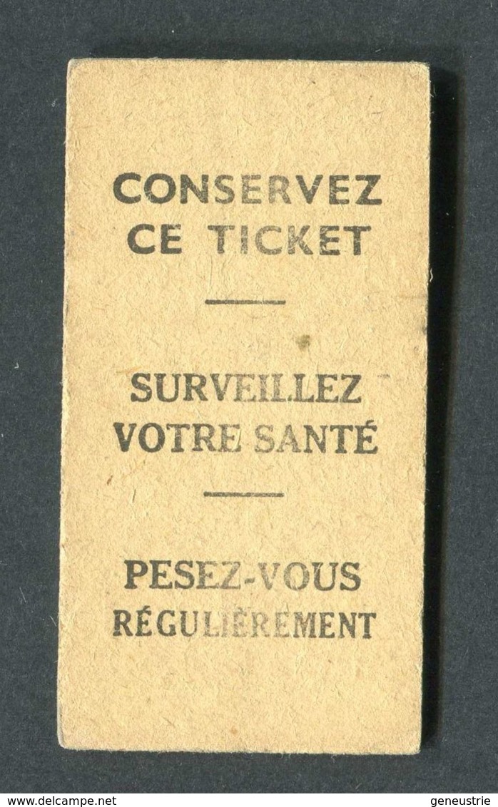 Ticket De Balance De Quai Du Métro Parisien 1951 - RATP - Chemins De Fer Métropolitain De Paris - Autres & Non Classés