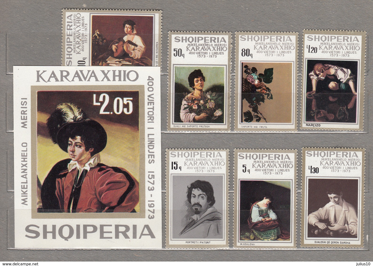 ALBANIA 1973 Art Painting Michelangelo Mi 1641-1647 Bl 48 MNH(**) #15988 - Albania