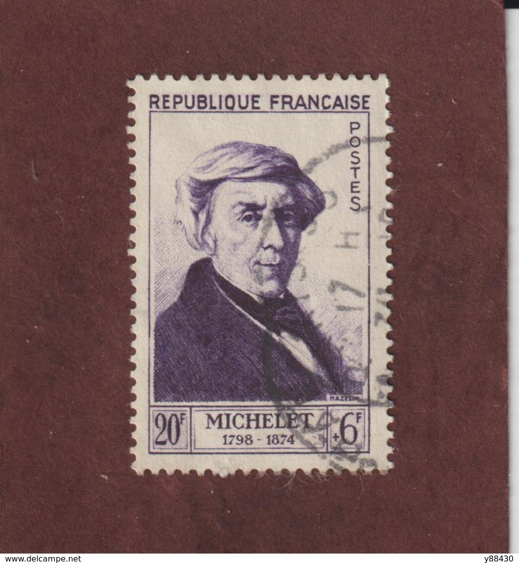 949 De 1953 - Oblitéré - Jules MICHELET - Série : Célèbrités Du  XIIème Au XXème  Siècle - 2 Scannes - Used Stamps