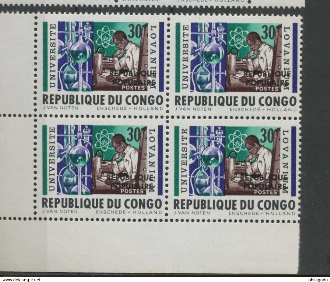 Republique Populaire Stanleyville 1964. ST.20/22** Université LOVANIUM Chimie Atomic. Cote 46,-€ X 4 - Sonstige & Ohne Zuordnung