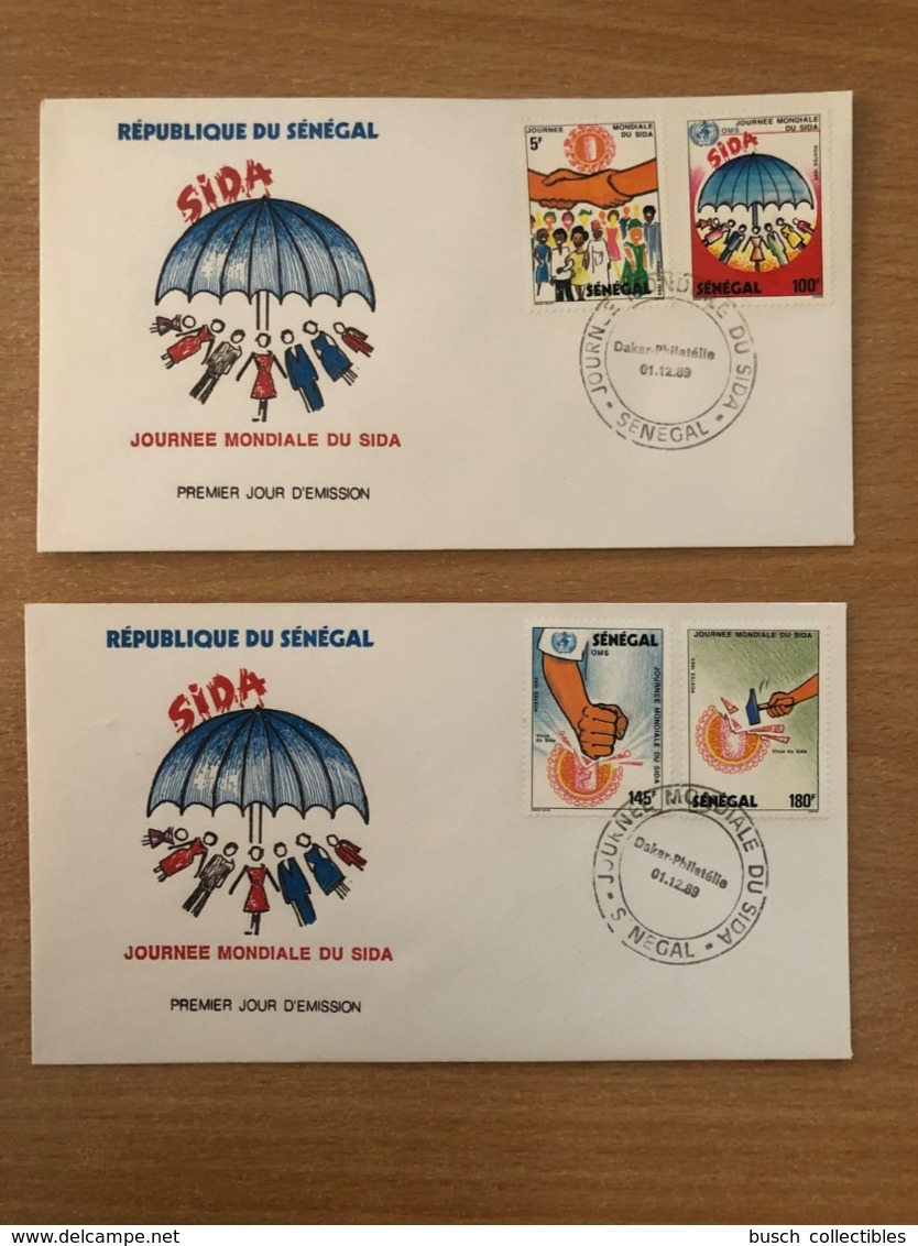 Sénégal 1989 FDC Mi. 1045 - 1048 Journée Mondiale Du SIDA AIDS Day Welttag VIH OMS WHO - Maladies