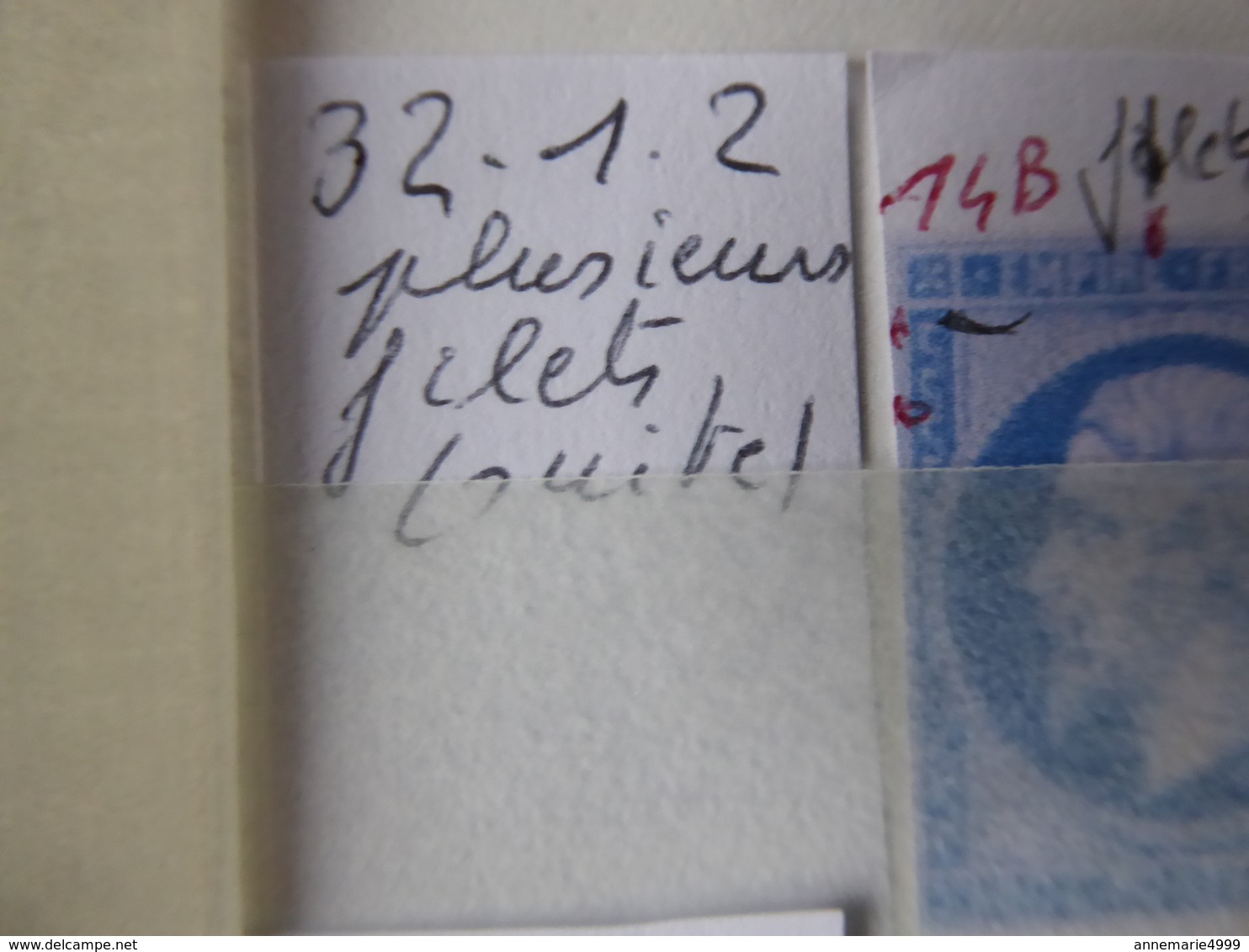 FRANCE Planchage du 14B.Titre du classeur :" Anomalies 14B Type II,non planchée fichée par secteur" Environ 1020 timbres