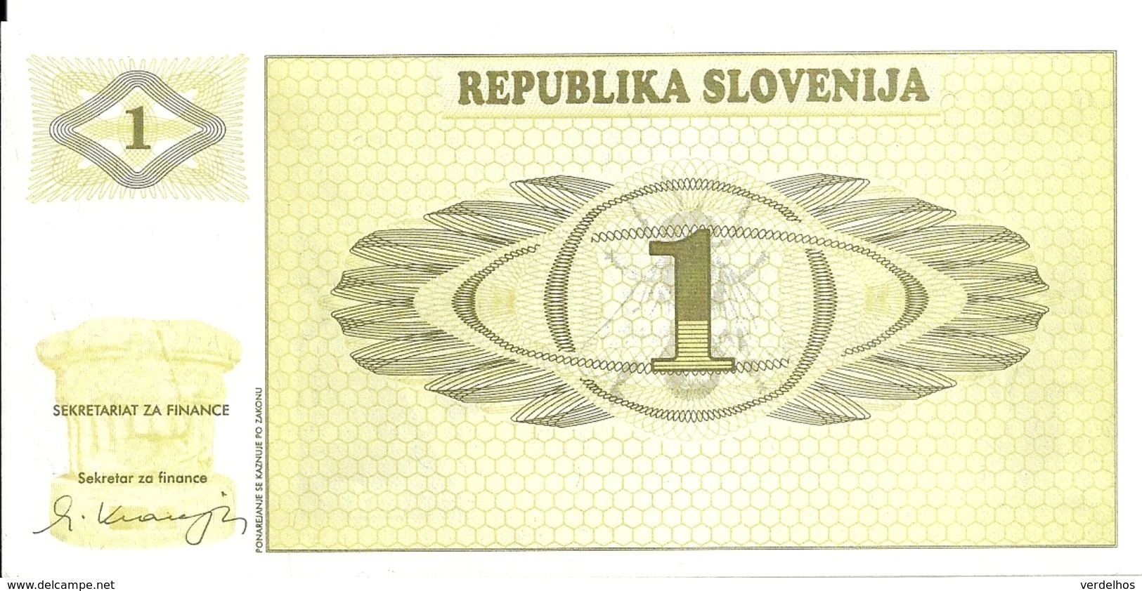 SLOVENIE 1 TOLAR 1990 UNC P 1 - Slowenien