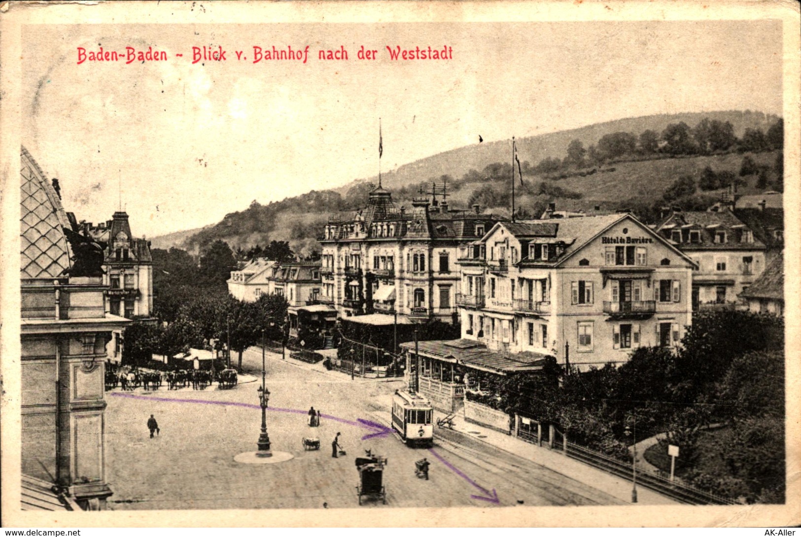 Baden-Baden Blick Nach Der Weststadt Mit Straßenbahn Gl 1911 - Baden-Baden