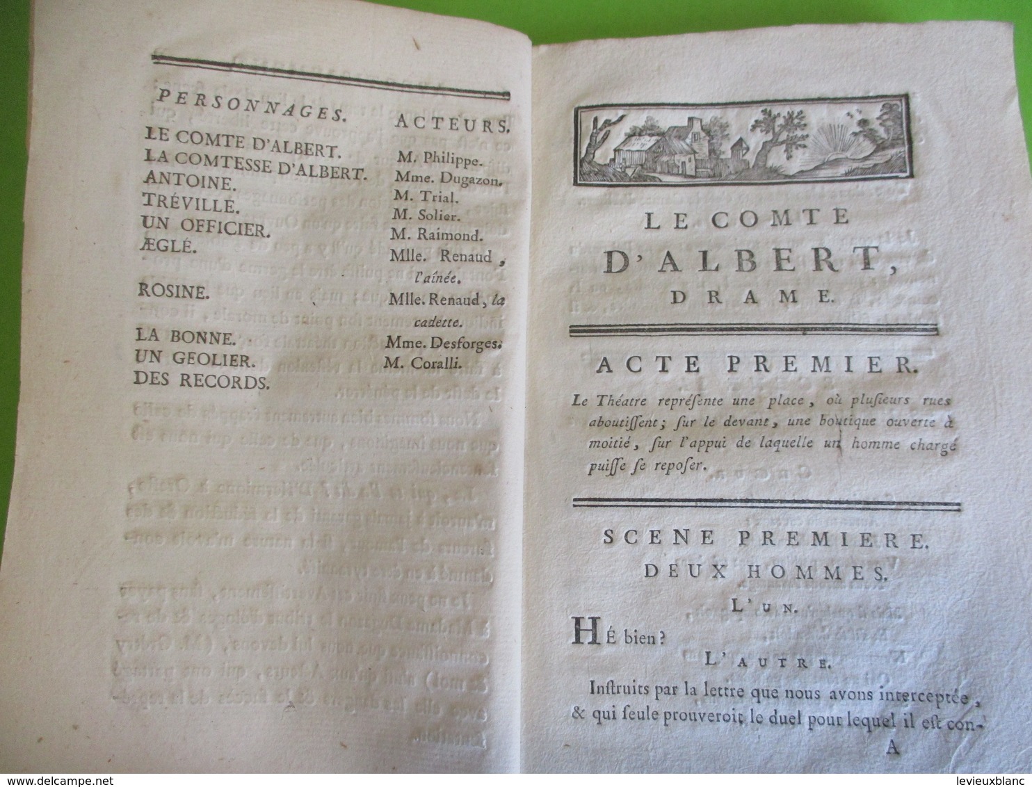 Fascicule Théâtre/"Le Comte d'ALBERT & sa suite"/Drame puis Opéra-comique/SEDAINE/GRETRY/1787                      FAT20