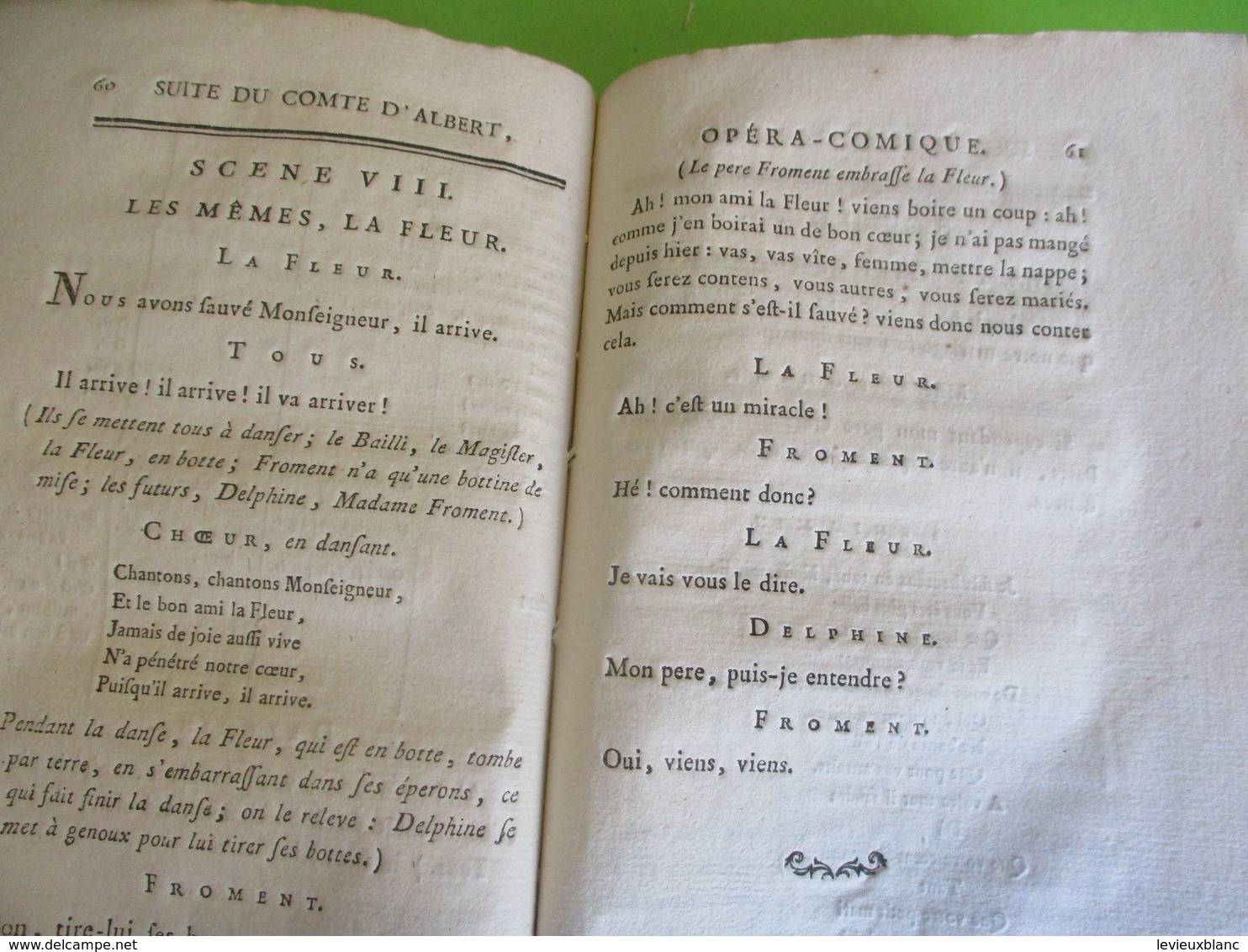 Fascicule Théâtre/"Le Comte d'ALBERT & sa suite"/Drame puis Opéra-comique/SEDAINE/GRETRY/1787                      FAT20