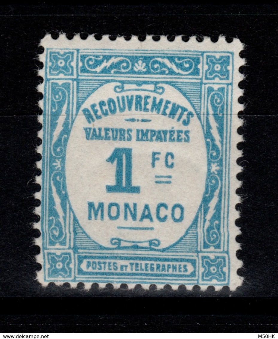 Monaco - YV Taxe 27 N* (trace) Cote 110 Euros - Postage Due